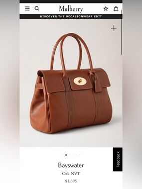 MULBERRY BAG AND WALLET; Bayswater style in oak color;beautiful bag.Look it up!!